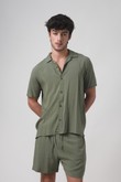 Camisa com Gola Mars 2 Army Green Poplin