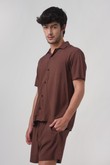 Camisa com Gola Mars 2 Choco Poplin