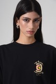 Camiseta Silk Gola Careca Oversized Urb Camping Preto Algodão