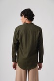 Camisa De Linho Gola Padre ML Ali Militar Soft