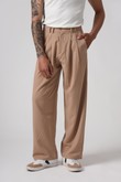 Calça Cintura Alta Luan Taupe Stripe