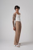 Calça Cintura Alta Luan Taupe Stripe