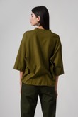 Blusa Ampla Bordada Yuni Militar Malhão