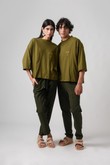 Blusa Ampla Bordada Yuni Militar Malhão