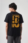 Camiseta Silk Gola Careca Oversized Jungle City Preto Algodão