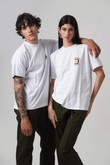 Camiseta Silk Gola Careca Oversized Urb Camping Branco Algodão