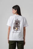 Camiseta Silk Gola Careca Oversized Urb Camping Branco Algodão