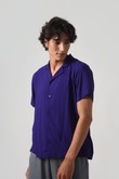 Camisa com Gola Aston 2 - Violet Slub