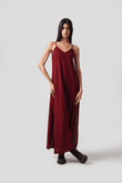 Vestido Longo de Alcinha Charlote 3 - Wine Slub