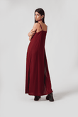 Vestido Longo de Alcinha Charlote 3 - Wine Slub