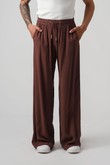 Calça Ampla Ariele 2 Choco Poplin