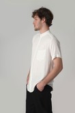 Camisa Gola Padre Com Bolso Pierre 5 Off White Slub