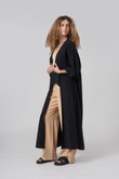 Kimono Longo com Gola Mayumi Preto Lyocel - U