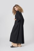 Kimono Longo com Gola Mayumi Preto Lyocel - U