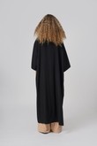 Kimono Longo com Gola Mayumi Preto Lyocel - U