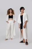 Kimono Longo com Gola Mayumi Off Lyocel - U