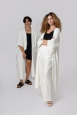 Kimono Longo com Gola Mayumi Off Lyocel - U