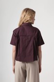 Camisa Cropped Talie - Ameixa Tricoline