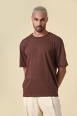 Camiseta Oversize Bordada Bstl 2 Marrom Cotton