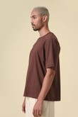 Camiseta Oversize Bordada Bstl 2 Marrom Cotton