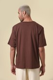 Camiseta Oversize Bordada Bstl 2 Marrom Cotton