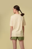 Camiseta Estampada Algodão Oversized Estampa 6 Creme Cotton