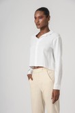 Camisa Cropped Manga Longa Hana Off Cambraia