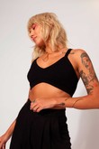 Top Cropped malha Magnolia 2 Preto Cotton - TAMANHO: P