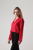 Camisa Cropped Linho ML  Lili Vermelho Soft