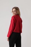 Camisa Cropped Linho ML  Lili Vermelho Soft