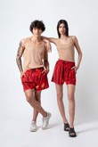 Shorts Cós Elástico Viscose Dimas Agave Red Barrado