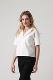 Camisa Cropped Talie - Off Tricoline