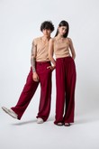 Calça Pantalona Filó Wine Slub