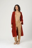 Kimono Midi Com Cinto Ryu Terracota Tencel