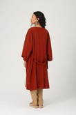 Kimono Midi Com Cinto Ryu Terracota Tencel