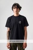 Camiseta Silk Gola Careca Oversized Each Other Preto Algodão