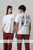 Camiseta Silk Gola Careca Oversized Each Other Branco Algodão