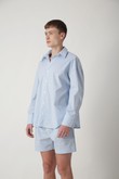 Camisa Oversized  Flávia Azul Listra