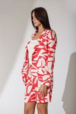 Blazer Oversized Em Linho Adriel Vermelho Estampado Linho