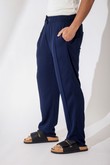 Calça Cintura Alta ILLY Navy Viscose