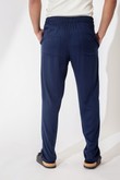 Calça Cintura Alta ILLY Navy Viscose