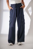 Calça Pantalona Laris  Navy Lyocel