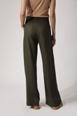 Calça Wide Leg Paola Militar Linho