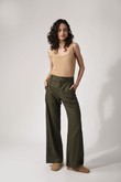 Calça Wide Leg Paola Militar Linho