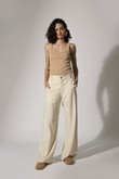 Calça Wide Leg Pamela  Quaker Crinckle