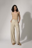 Calça Wide Leg Pamela  Areia Crinckle