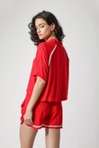 Camisa Cropped Darla Vermelho Viscose Texture