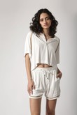 Camisa Cropped Darla Off Viscose Texture