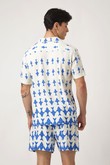 Camisa Estampada Pices Viscose Azul