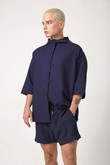 Camisa Maxi Gola Tilda Linho Navy